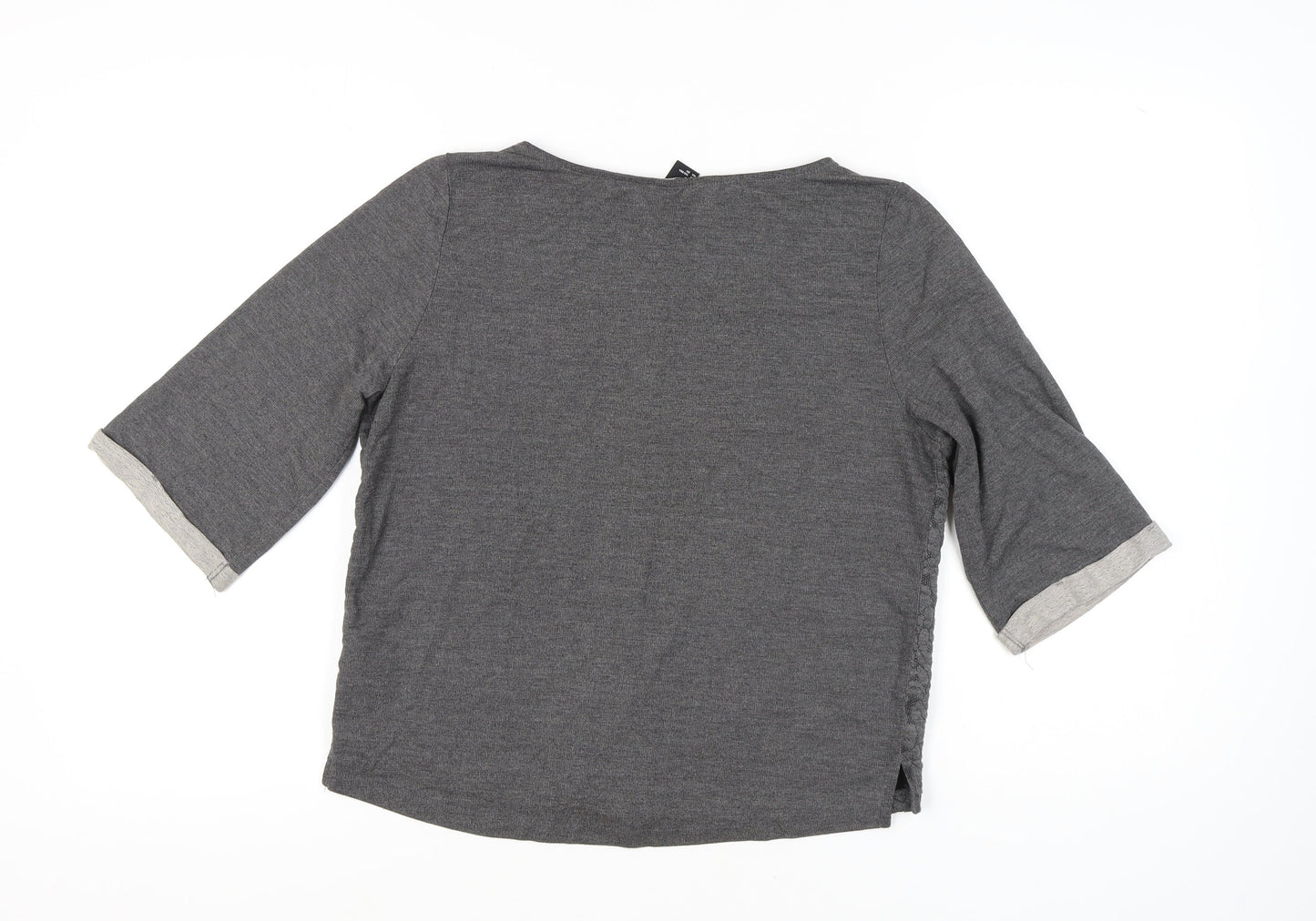 Womens UK Size 10 H&M Grey Jersey Blouse