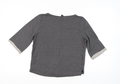 Womens UK Size 10 H&M Grey Jersey Blouse