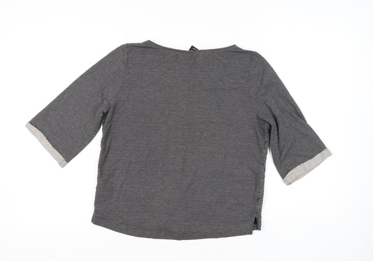 Womens UK Size 10 H&M Grey Jersey Blouse