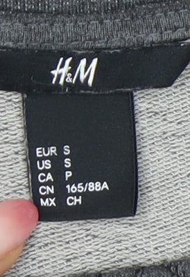 Womens UK Size 10 H&M Grey Jersey Blouse