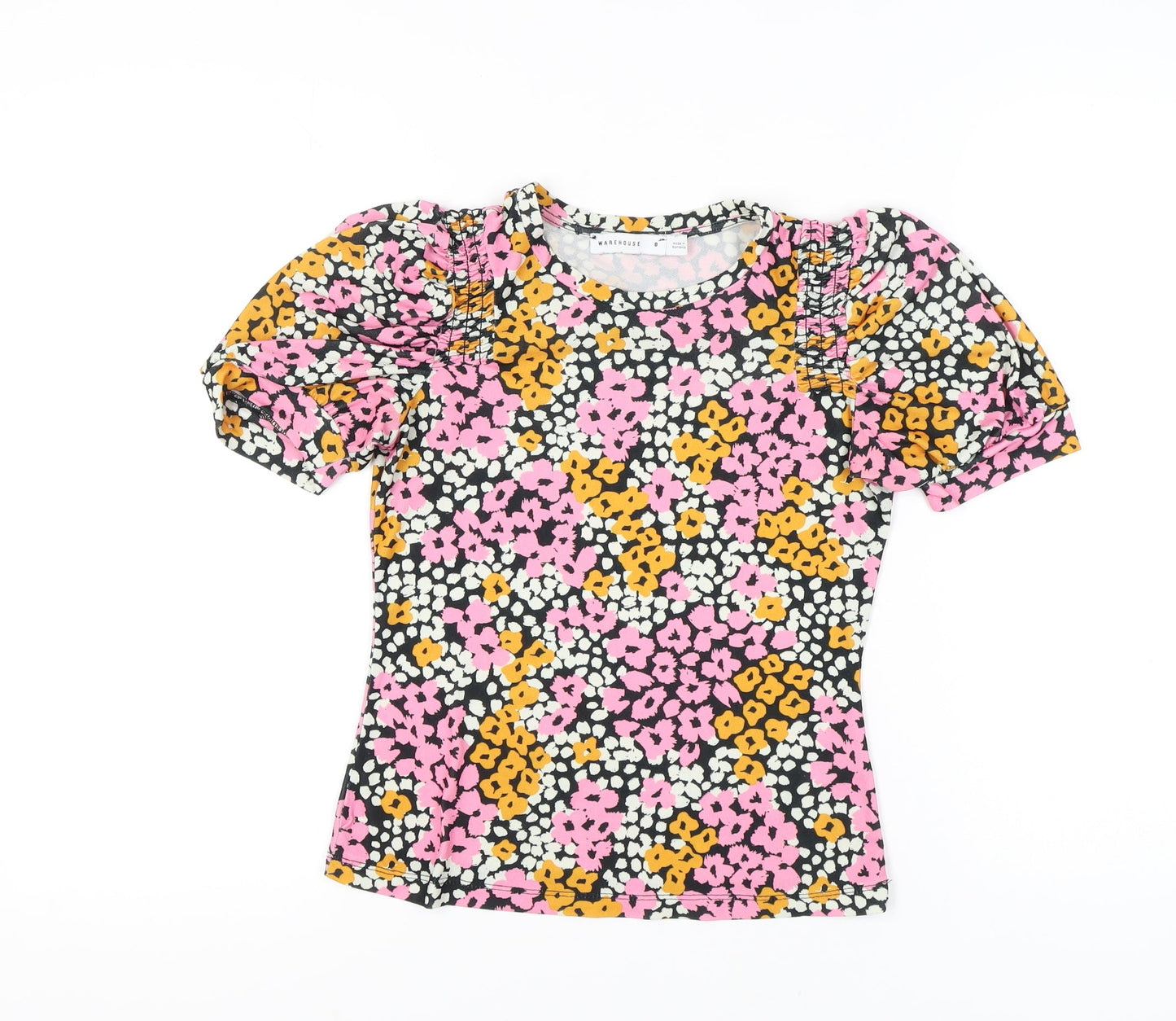 Womens UK Size 8 Warehouse Multicoloured Basic Blouse