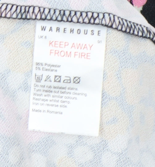Womens UK Size 8 Warehouse Multicoloured Basic Blouse