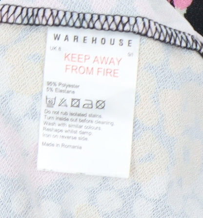 Womens UK Size 8 Warehouse Multicoloured Basic Blouse