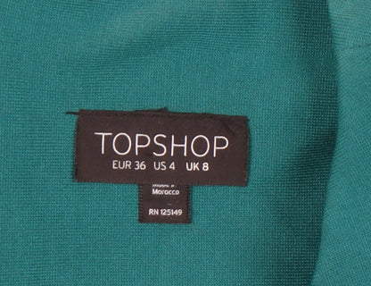 Topshop Women's Green Sheath Dress, Size 8, Elegant Workwear