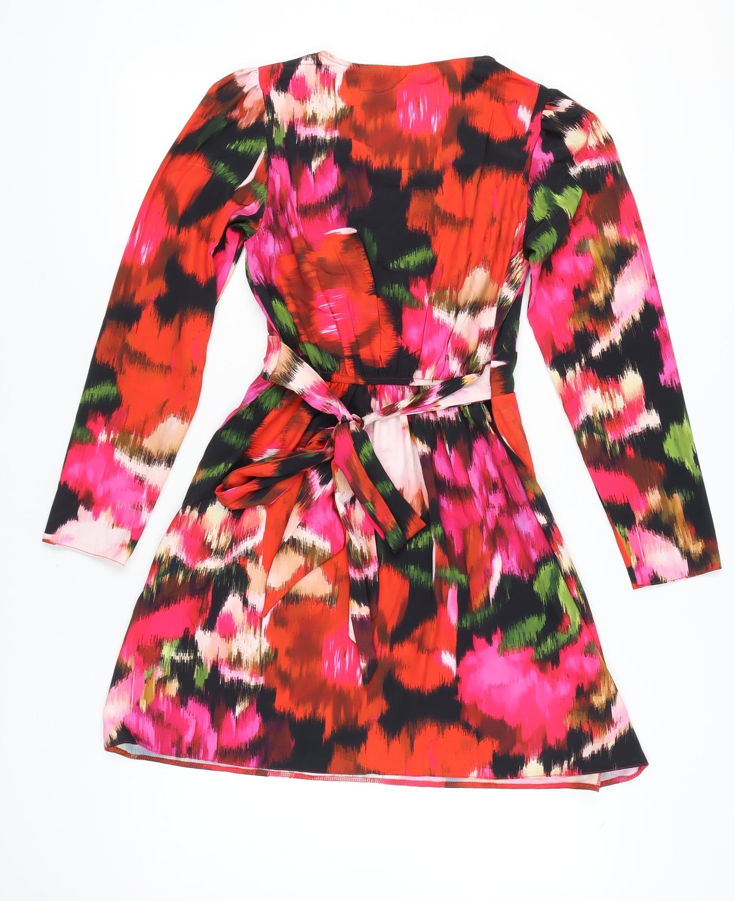 Dorothy Perkins Women's Multicoloured Floral Wrap Dress Size 8