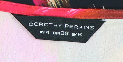 Dorothy Perkins Women's Multicoloured Floral Wrap Dress Size 8