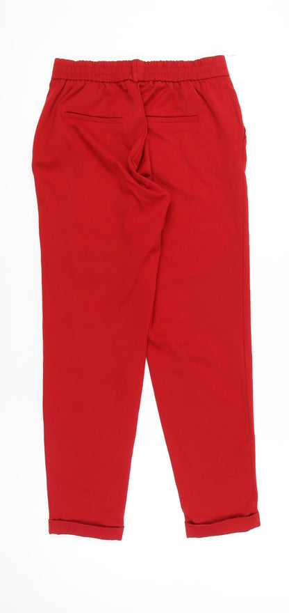 Womens UK Size S VERO MODA Regular Fit  Red Trousers