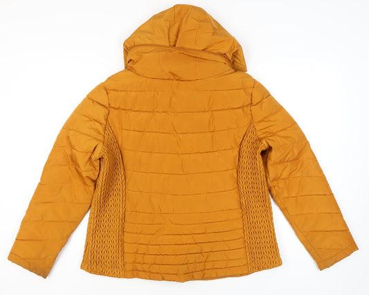 Tu Womens Orange Puffer Jacket Size 18 Hooded