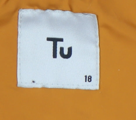 Tu Womens Orange Puffer Jacket Size 18 Hooded