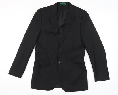 Busen Men's Black Classic Blazer Jacket, Size 46