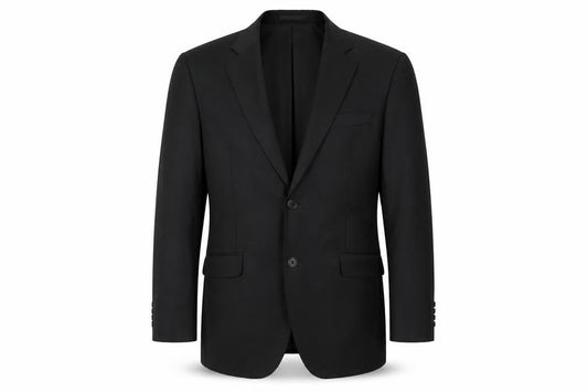 Busen Men's Black Classic Blazer Jacket, Size 46