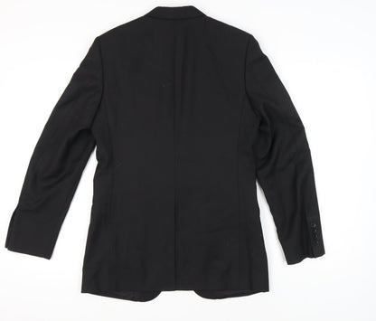 Busen Men's Black Classic Blazer Jacket, Size 46