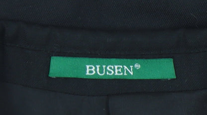 Busen Men's Black Classic Blazer Jacket, Size 46