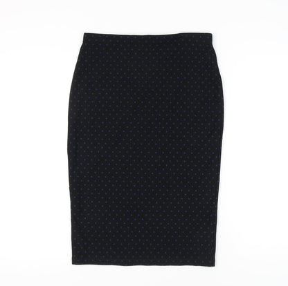 Marks and Spencer Women's Black Polka Dot Pencil Skirt