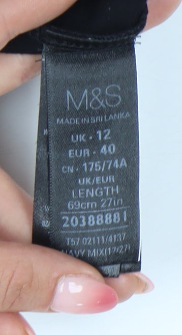 Marks and Spencer Women's Black Polka Dot Pencil Skirt