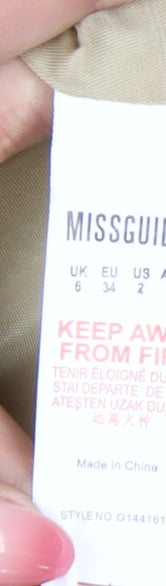 Missguided Women’s Beige Long Coat UK Size 6