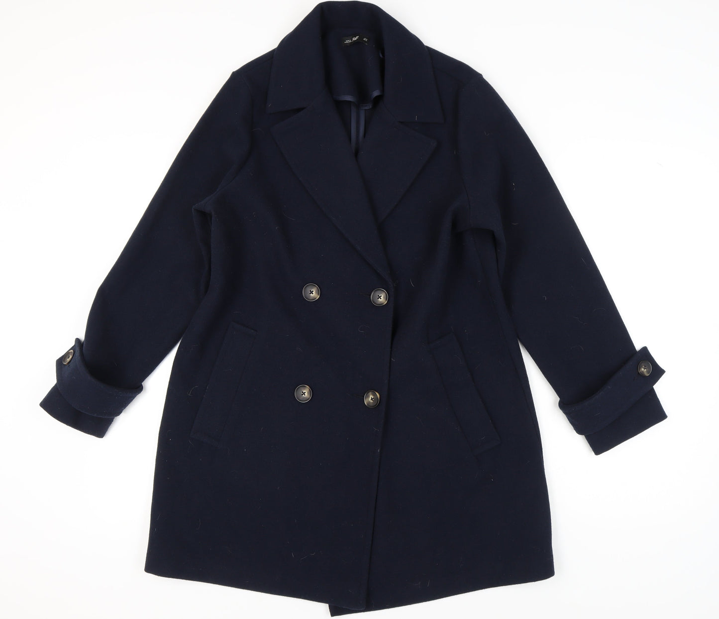 F&F Women's Blue Wool Pea Coat, Size M, Mid-Length