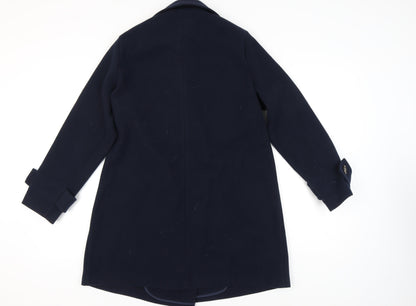 F&F Women's Blue Wool Pea Coat, Size M, Mid-Length