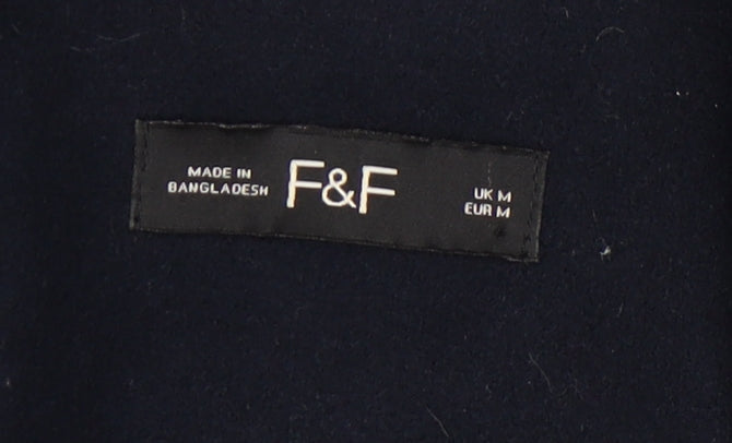 F&F Women's Blue Wool Pea Coat, Size M, Mid-Length