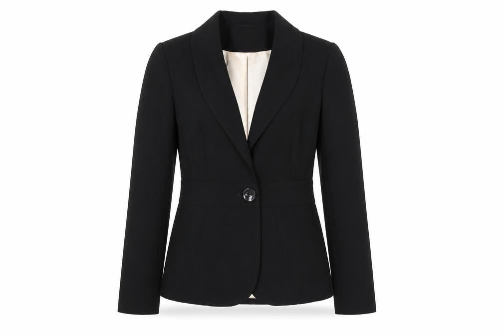 Womens UK Size 8 Papaya Regular Black Blazer