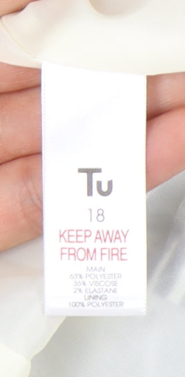 Tu Women's Blue Striped Double-Breasted Blazer