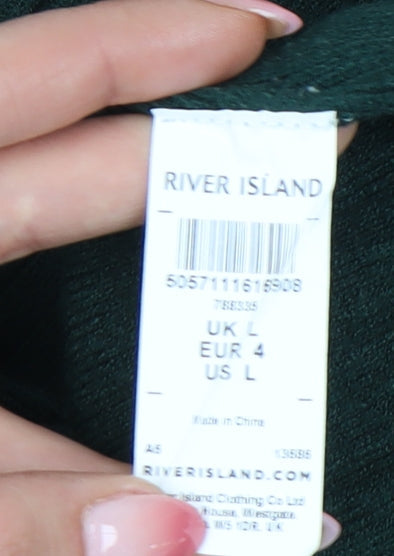 Womens UK Size L River Island Green Pullover Jumper