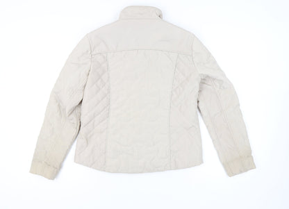 Classic Women's Beige Quilted Jacket Size 12 Regular