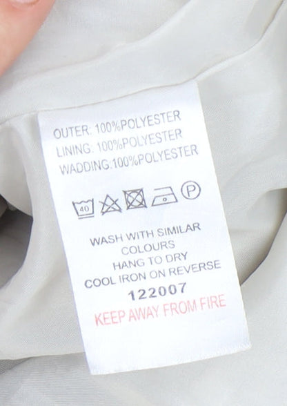 Classic Women's Beige Quilted Jacket Size 12 Regular