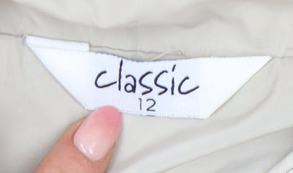 Classic Women's Beige Quilted Jacket Size 12 Regular