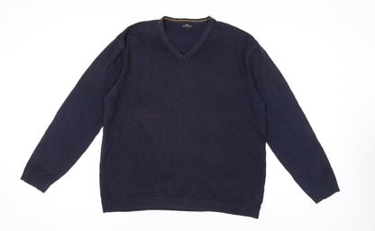 Next Men's Blue Pullover V-Neck Jumper 2XL
