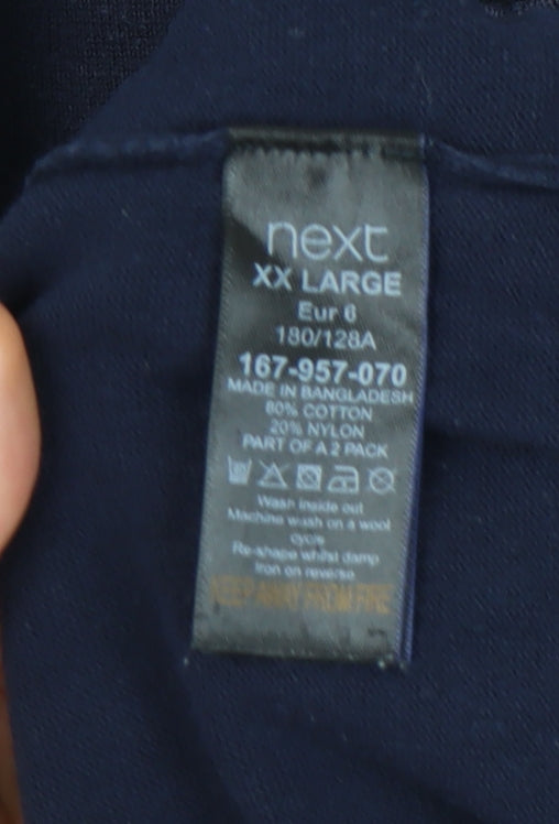 Next Men's Blue Pullover V-Neck Jumper 2XL