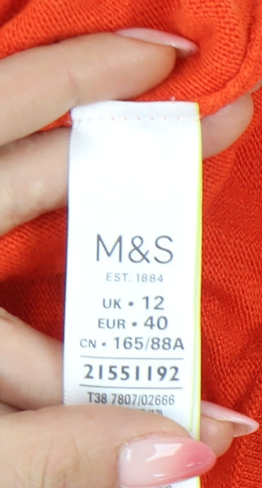 Womens UK Size 12 Marks and Spencer Orange Pullover Jumper