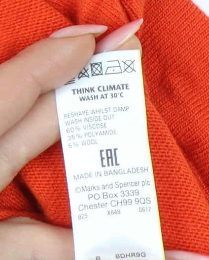 Womens UK Size 12 Marks and Spencer Orange Pullover Jumper