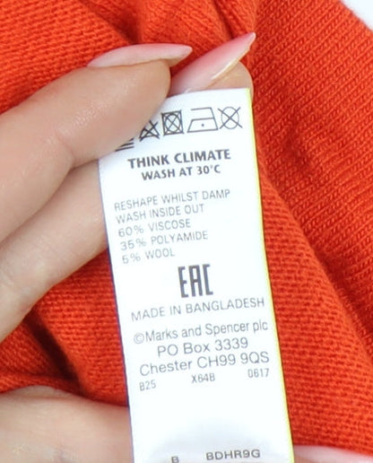 Womens UK Size 12 Marks and Spencer Orange Pullover Jumper