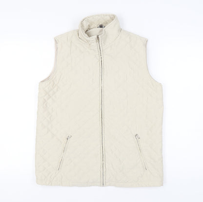 Katrin Women's Beige Quilted Waistcoat Size 12