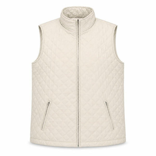 Front view of Katrin Women's Beige Quilted Waistcoat, size 12
