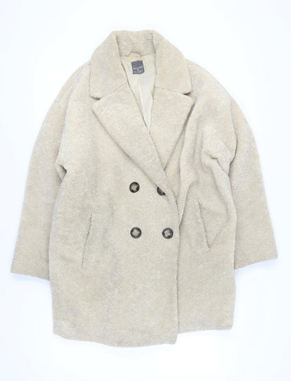 Primark Women's Beige Long Overcoat Size L