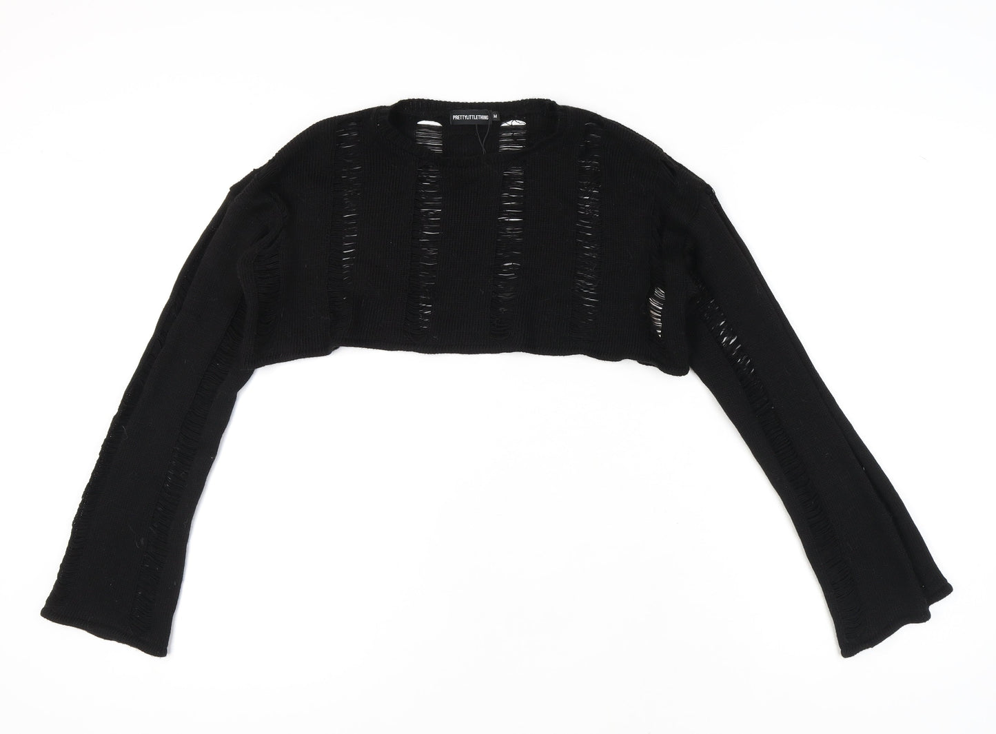 Womens UK Size M PRETTYLITTLETHING Black Pullover Jumper