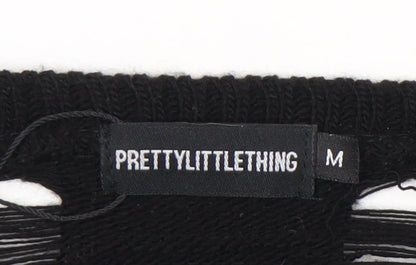 Womens UK Size M PRETTYLITTLETHING Black Pullover Jumper
