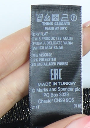 Womens UK Size S Marks and Spencer Black Pullover Jumper