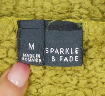 Womens UK Size M Sparkle & Fade Green Pullover Jumper