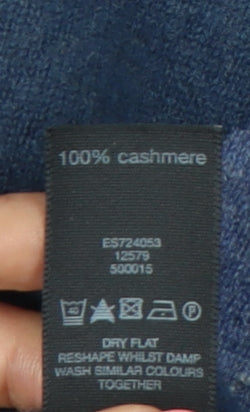 F&F Men's Blue Cashmere Argyle V-Neck Jumper S