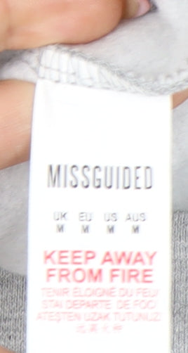 Missguided Women's Grey Pullover Hoodie M Casual