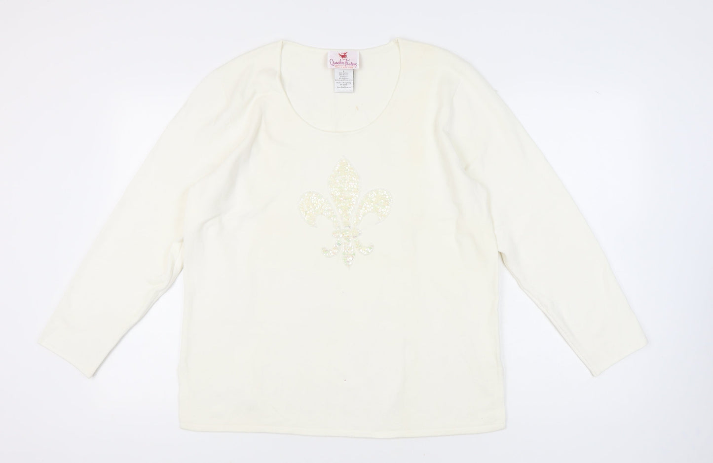 Quacker Factory Women’s Ivory Pullover Jumper L