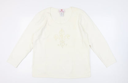 Quacker Factory Women’s Ivory Pullover Jumper L