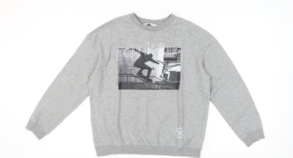 H&M Boys Grey Skateboarding Graphic Sweatshirt 12-13 Years