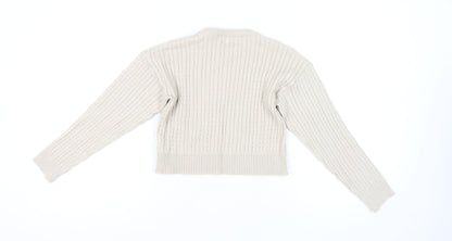 Cotton On Women's Beige Cable-Knit Pullover Jumper M