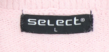 Womens UK Size L Select Pink Pullover Jumper