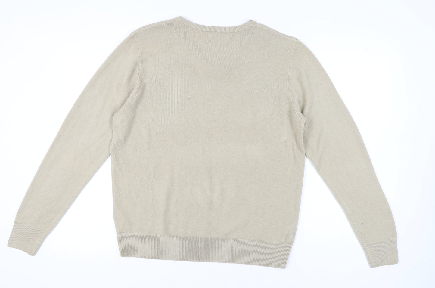 Kensington Eastside Beige Men's XL V-Neck Jumper