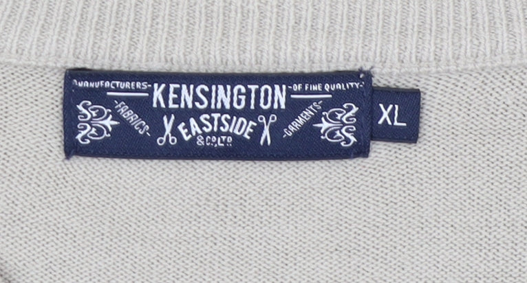 Kensington Eastside Beige Men's XL V-Neck Jumper